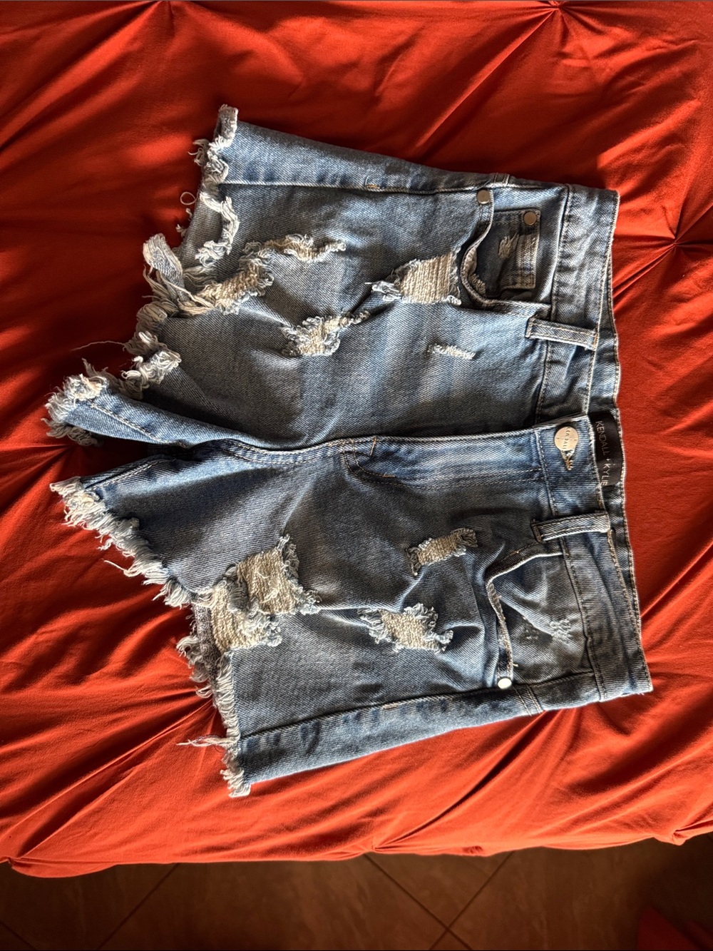 Kendall & Kylie Light Blue Distressed Denim Cutoff Shorts